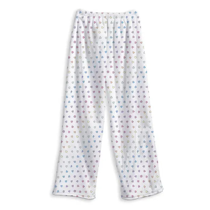 Doodle Print Wide-Leg Lounge Pants