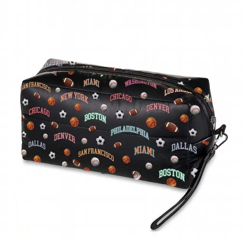 Sports City Print Cosmetic Wristlet