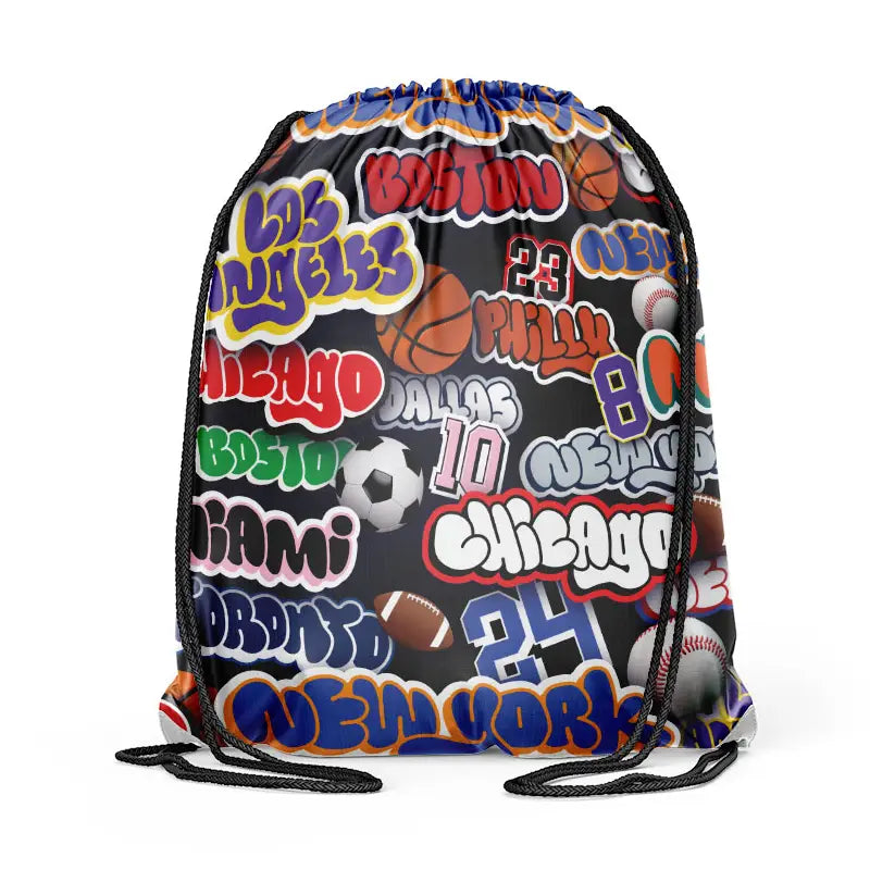 Graffiti Sports City Drawstring Bag