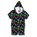 Rainbow Hearts Hooded Romper