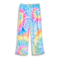 Rainbow Tie-Dye Fuzzy Wide-Leg Pants