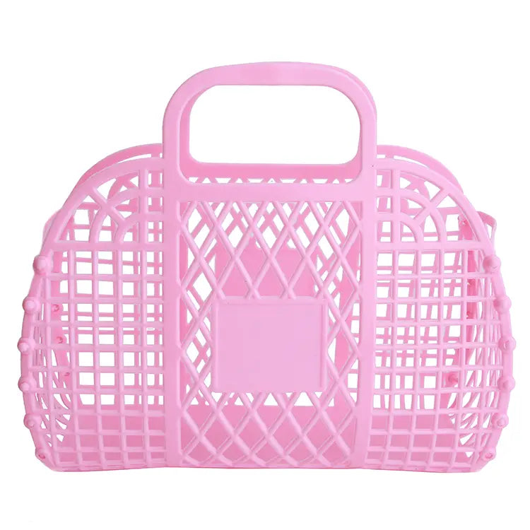 Pink Retro Jelly Basket Bag
